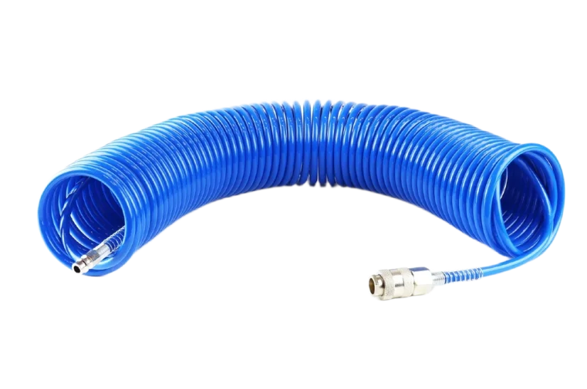 Spirálová hadice na vzduch PE 5mm 10bar  + rychlospojky - 20 m