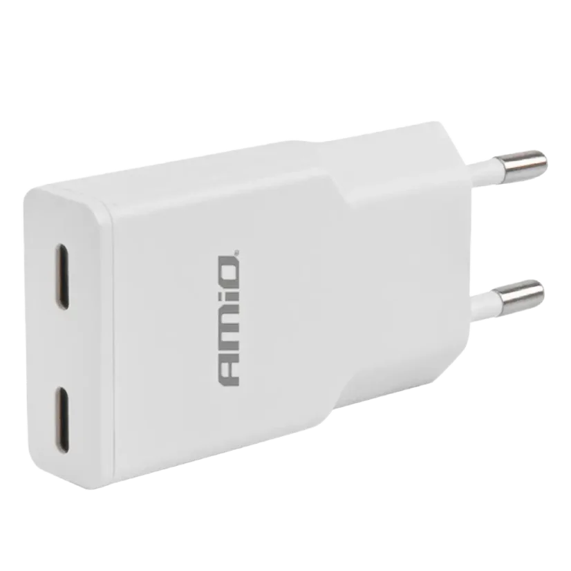 Síťová nabíječka 230V  2× USB-C 30W