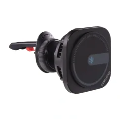 Magnetický držák telefonu s indukčním Qi dobíjením a aktivním chlazením - s háčkem do větrací mřížky ventilace