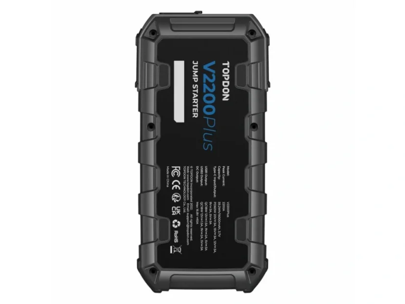 Startovací zdroj a tester akumulátoru TOPDON V2200Plus