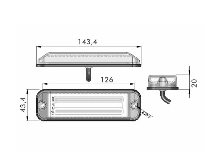LED stroboskop Proplast PRO-TWIN-CAN na povrch, černý