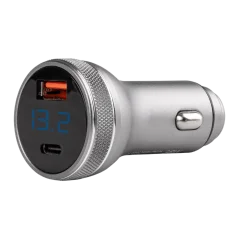 Nabíječka do auta s voltmetrem USB-C + USB-A 38W 12/24V