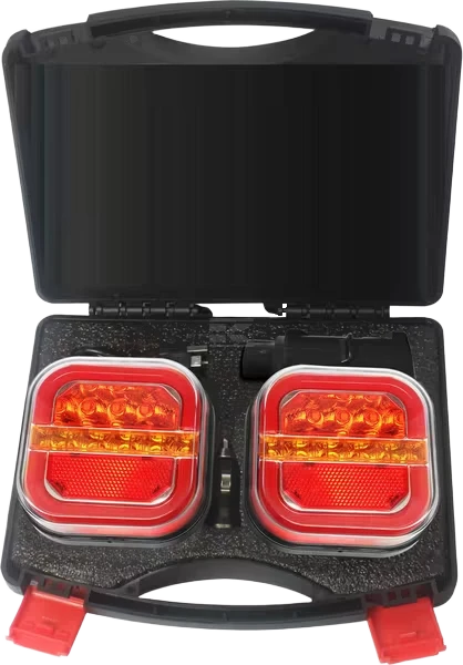 Bezdrátová zadní LED světla 12/24 V s magnetickým držákem, v kufříku