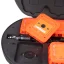 Inteligentní magnetický výstražný puk 16 LED nabíjecí oranžový, sada 6ks v dobíjecím kufříku