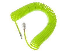Vzduchová spirálová hadice PU 5,5mm 20bar + rychlospojky - 10m