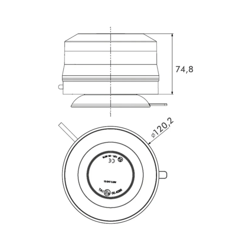 LED maják Proplast PRO-POWER-FLASH II magnetický – pohled 2