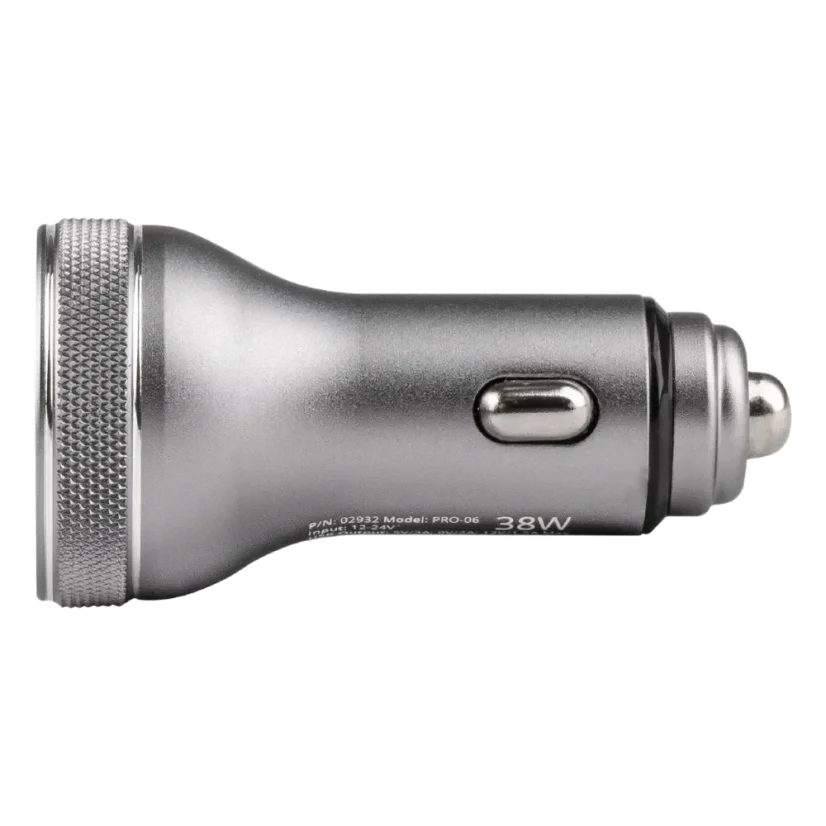 Nabíječka vestavná s voltmetrem USB-C + USB-A 38W 12/24V – pohled 2