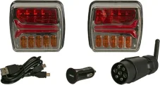 Bezdrátová magnetická koncová LED světla 12 V, v kufříku