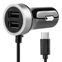Nabíječka do auta 12/24V 2x USB-A + kabel s USB-C