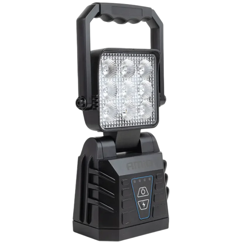 Přenosná pracovní LED svítilna AMiO 15W 1000lm + výstražný režim