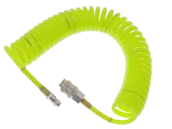 Vzduchová spirálová hadice PU 5,5mm 20bar + rychlospojky - 5m