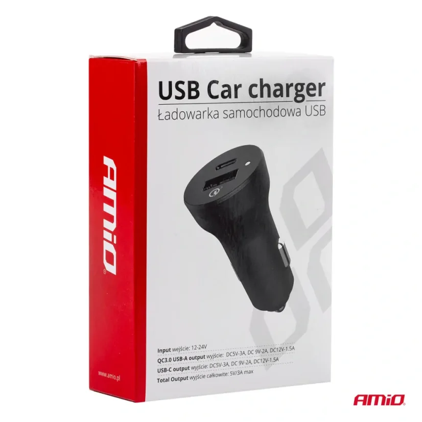 Nabíječka do auta USB-A / USB-C; 38W ;12/24V