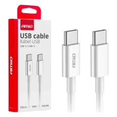 USB kabel USB-C / USB-C 60W 100cm bílý