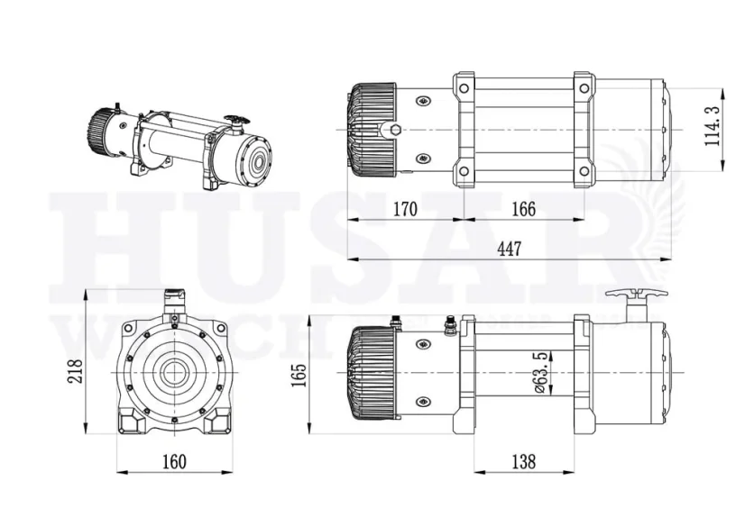 Naviják elektrický BST 8500 lbs 12V syntetické lano