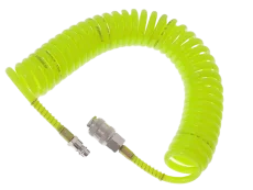 Spirálová hadice na vzduch PU 5,5mm 20bar + rychlospojky - 5m