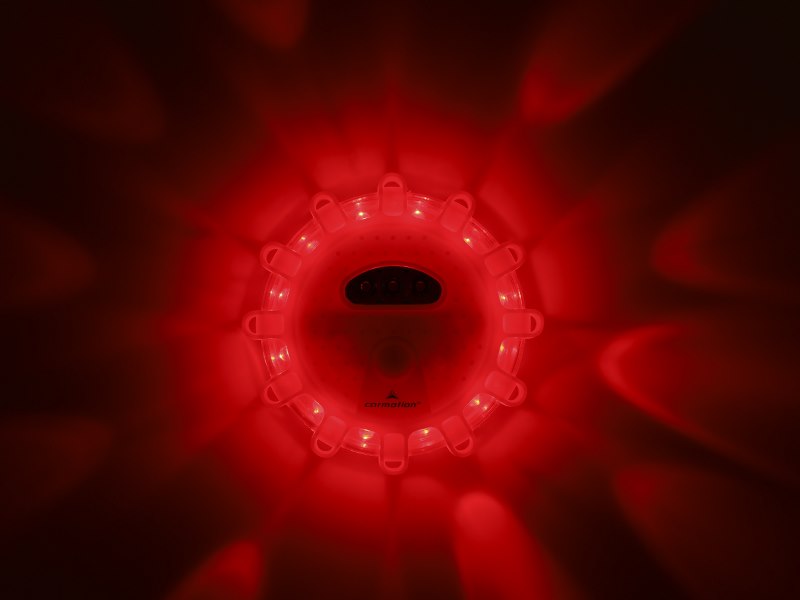 Magnetický výstražný puk 12+3 LED nabíjecí oranžový