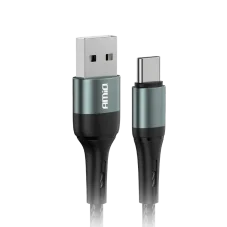 Odolný nabíjecí kabel USB-A na USB-C s černým textilním opletem AMIO 3A