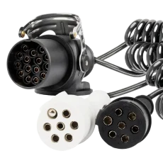 Spirálový kabel TIR 24 V 15 PIN / 2× 7 PIN N+S - 5m, detail