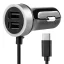 Nabíječka do auta 12/24V 2x USB-A + kabel s USB-C