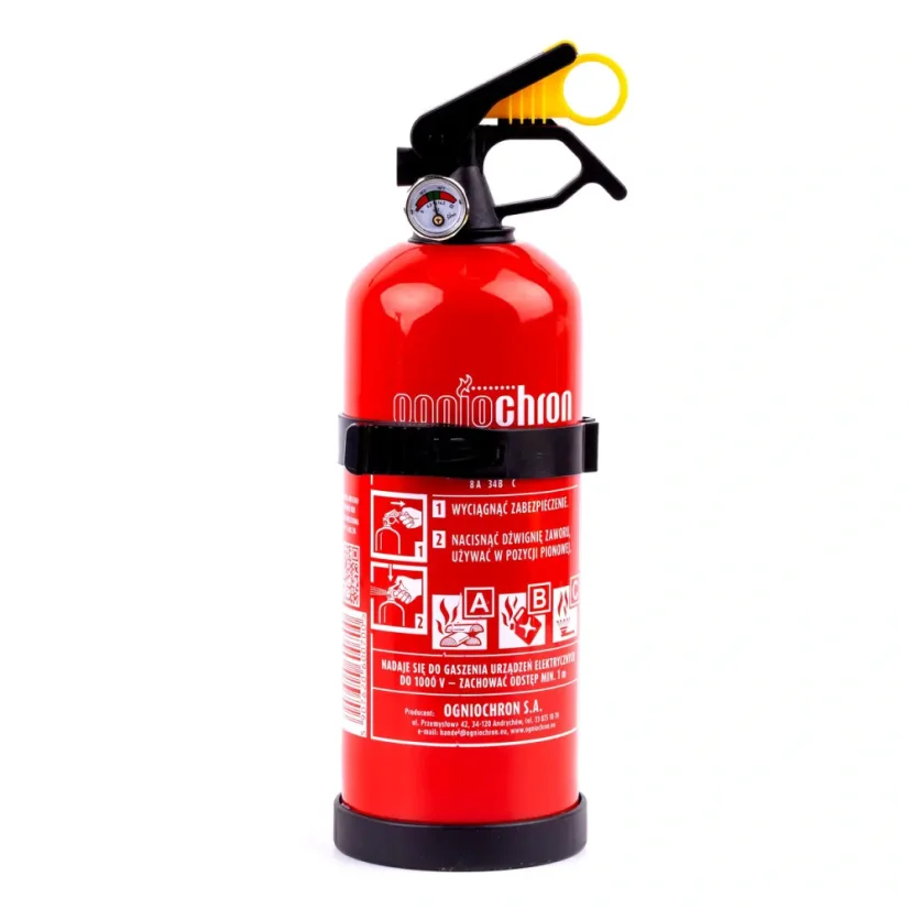 Hasicí přístroj práškový s manometrem a držákem 1 kg (13A 89B C)