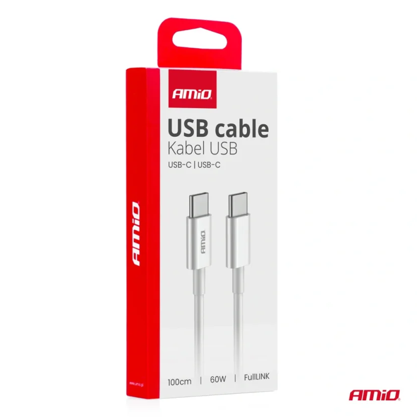 USB kabel USB-C / USB-C 60W 100cm bílý