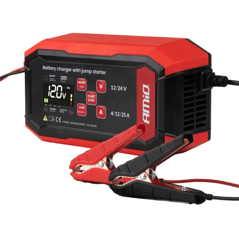 Nabíječka autobaterií digitální 12V (25A) a 24V (12A) s funkcí Boost