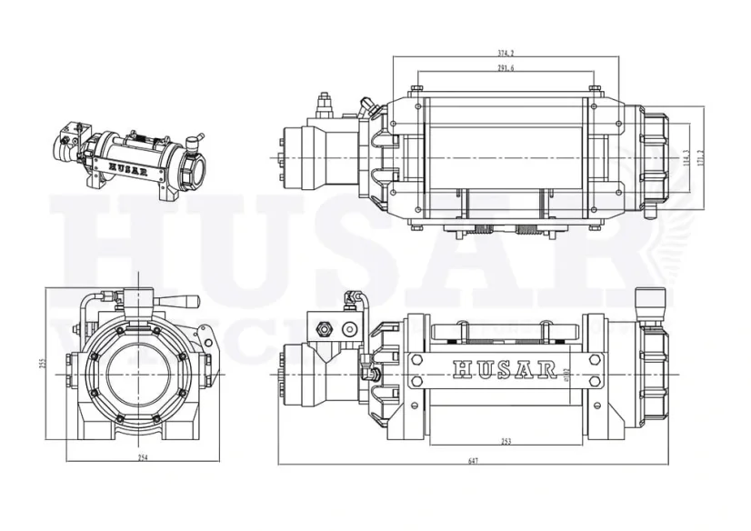 Naviják hydraulický BST HS 12000 lbs ocelové lano