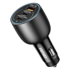 Nabíječka do auta 2x USB-C + USB-A 100W 12/24V