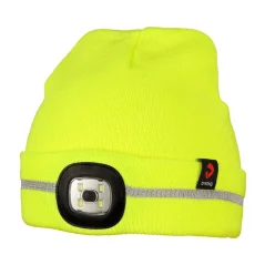 Zimní čepice ALAPOX s LED světlem - fluorescenční žlutá