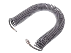 Vzduchová spirálová hadice PE 5,5mm 12bar + rychlospojky - 15m